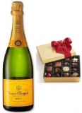Champagne Veuve Clicquot and 14 pc Godiva box
